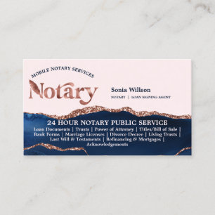 Mobile Notary & Loan Signing Agent Navy Flyer Business Card