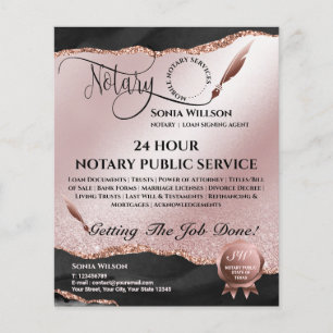 Mobile Notary & Loan Signing Agent Pink Agate Flye Flyer