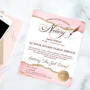 Mobile Notary & Loan Signing Agent Pink Agate Flye Flyer