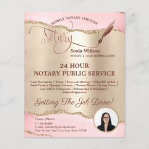 Mobile Notary & Loan Signing Agent Pink Agate Flye Flyer