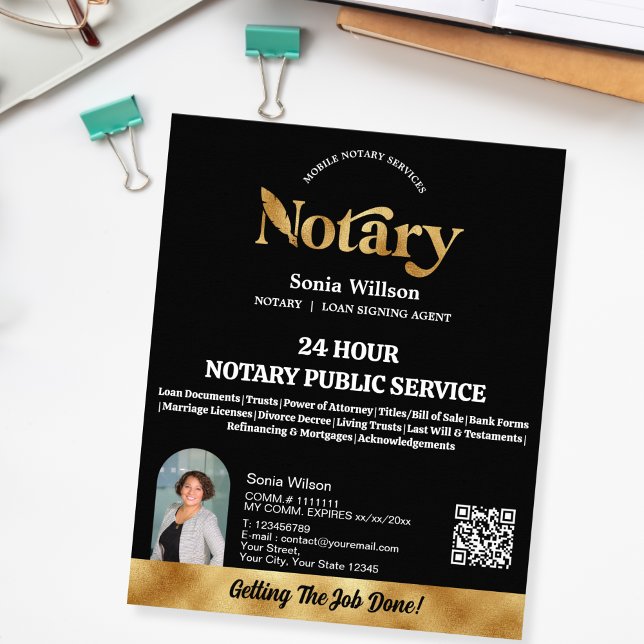 Mobile Notary & Loan Signing Agent QR Code Photo Flyer (Creator Uploaded)