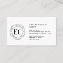 Mobile Notary Public Business Card