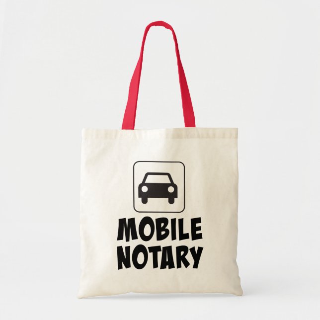 Mobile Notary Public Car Sign Tote Bag (Front)