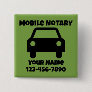 Mobile Notary Public Car Symbol 15 Cm Square Badge