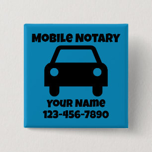 Mobile Notary Public Car Symbol Customised 15 Cm Square Badge