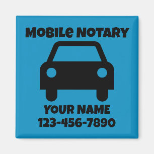 Mobile Notary Public Car Symbol Magnet