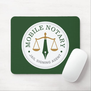 Mobile Notary Public Custom Legal Signing Green Mouse Pad