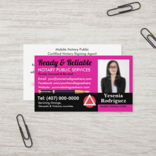 Mobile Notary Public Customisable Photo Business C Card