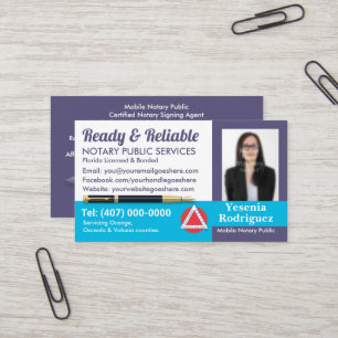 Mobile Notary Public Customizable Photo Business Card