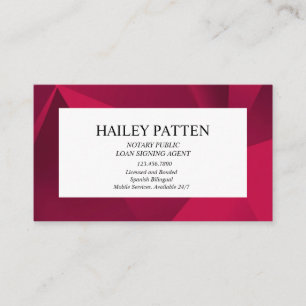 Mobile Notary Public Executive Professional Business Card