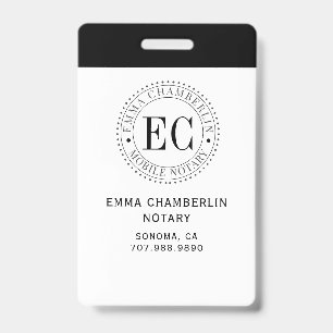 Mobile Notary Public ID Badge