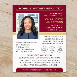 Mobile Notary Public Loan Signing Agent Burgundy Flyer