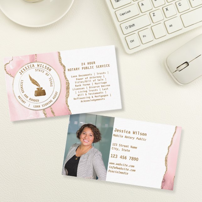 Mobile Notary Public Loan Signing Photo Flyer Business Card (Creator Uploaded)
