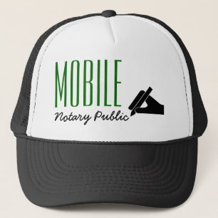 Mobile Notary Public Poised Pen Customisable Trucker Hat