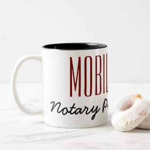 Mobile Notary Public Poised Pen Customisable Two-Tone Coffee Mug
