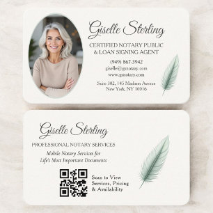 Mobile Notary QR Code Photo  Business Card