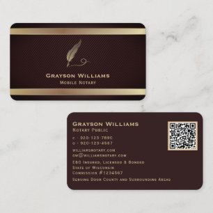 Mobile Notary Quill QR Code   Business Card
