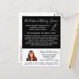 Mobile Notary Service Marble Photo Marketing Postcard