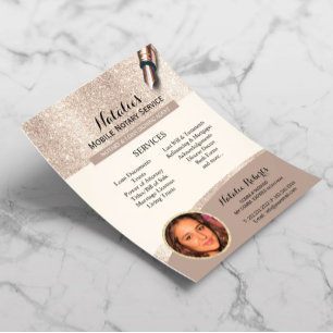 Mobile Notary Service Modern Gold Glitter Photo Flyer