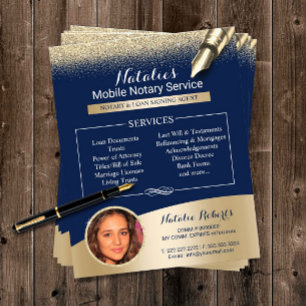 Mobile Notary Service Navy Blue & Gold Photo Flyer