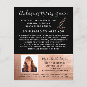 Mobile Notary Service Rose Gold Photo Flyer