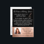 Mobile Notary Service Rose Gold Photo Marketing Postcard<br><div class="desc">Advertise your mobile notary services with this elegant marketing postcard. **PLEASE READ BEFORE ORDERING** If you make changes to the shape or size or choose another product and the design is cropped in any way or doesn't look right on the page you will need to use the Live Design Service...</div>