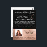 Mobile Notary Service Rose Gold Photo Marketing Postcard<br><div class="desc">Advertise your mobile notary services with this elegant marketing postcard. **PLEASE READ BEFORE ORDERING** If you make changes to the shape or size or choose another product and the design is cropped in any way or doesn't look right on the page you will need to use the Live Design Service...</div>