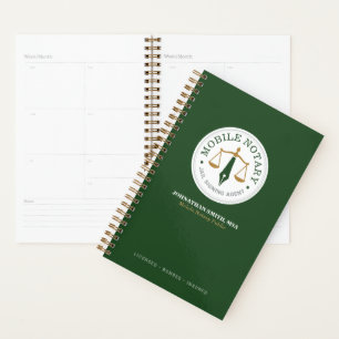 Mobile Notary Signing Agent Legal Public Green Planner