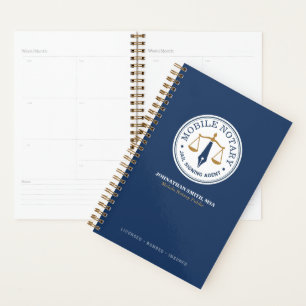 Mobile Notary Signing Agent Legal Public navy blue Planner