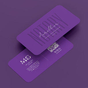 Mobile Notary Signing Agent Royal Purple Modern Business Card