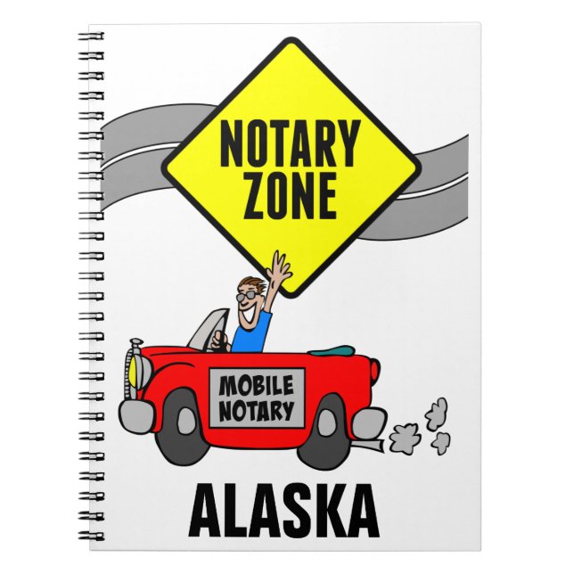 Mobile Notary Zone Red Sports Car Alaska Notebook (Front)