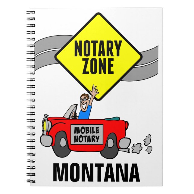 Mobile Notary Zone Red Sports Car Montana Notebook (Front)