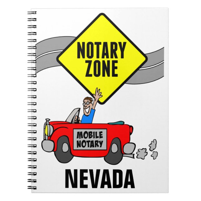Mobile Notary Zone Red Sports Car Nevada Notebook (Front)