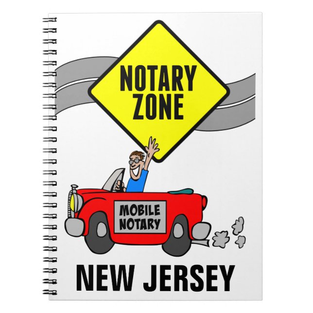 Mobile Notary Zone Red Sports Car New Jersey Notebook (Front)