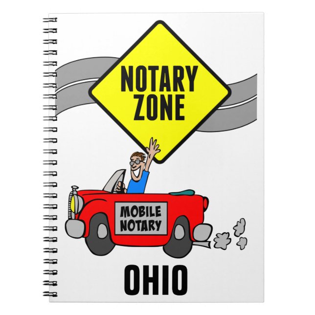 Mobile Notary Zone Red Sports Car Ohio Notebook (Front)