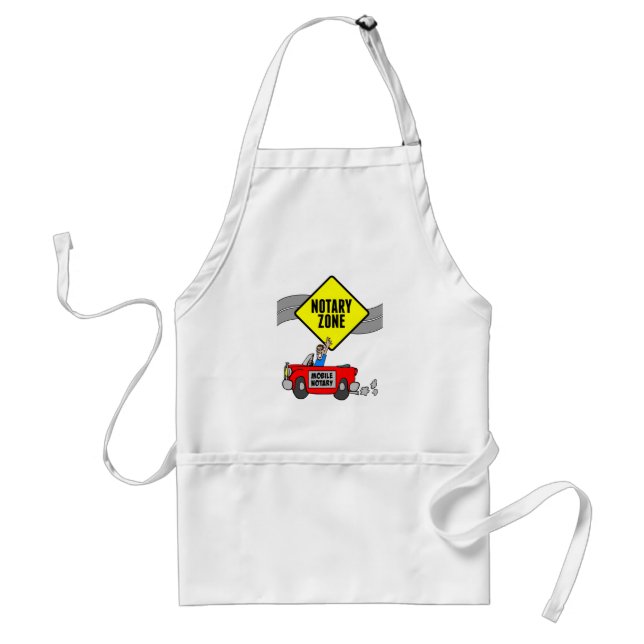 Mobile Notary Zone Yellow Road Sign Red Sports Car Standard Apron (Front)
