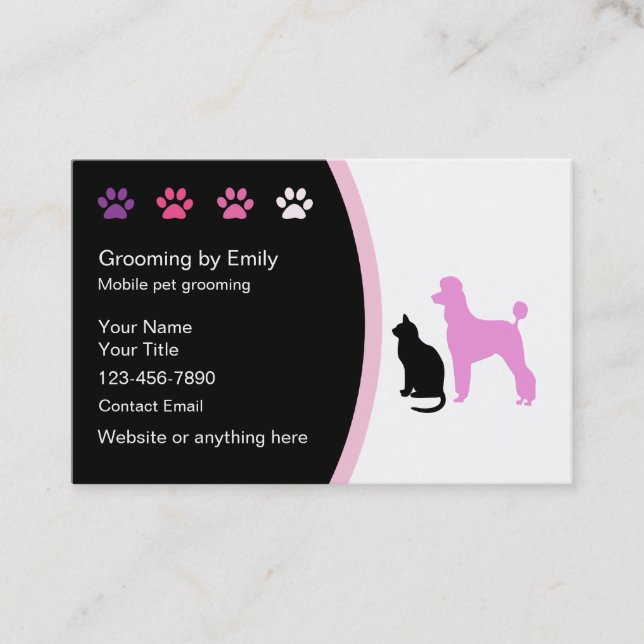 Mobile Pet Grooming Business Cards New (Front)