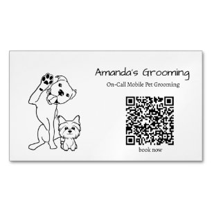 Mobile Pet Grooming Small Business Custom Magnetic Business Card