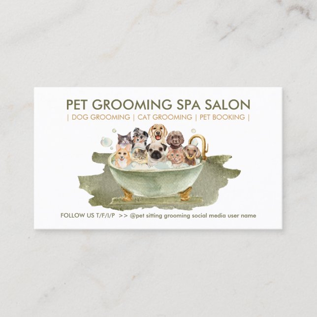 Mobile Pet Wash Service Business Card (Front)