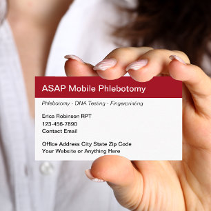Mobile Phlebotomist Medical Business Cards