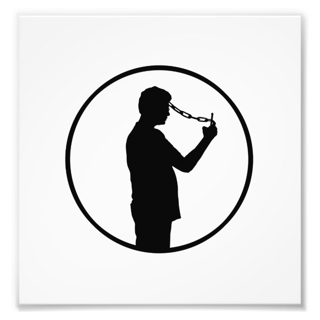 Mobile Phone Addiction Concept Drawing Photo Print (Front)