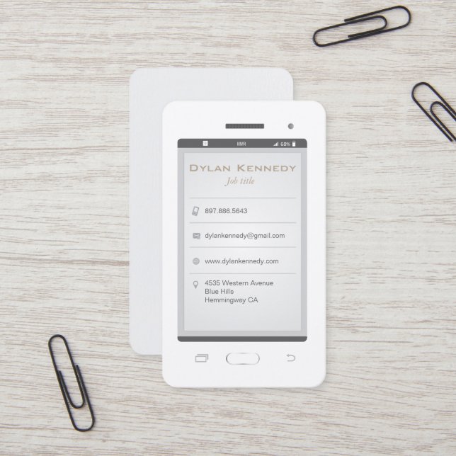 Mobile phone business card (Front/Back In Situ)