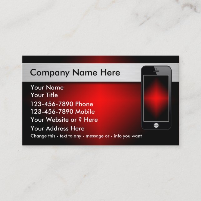 Mobile Phone Business Cards (Front)