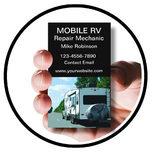 Mobile RV Motorhome Repair Mechanic  Business Card