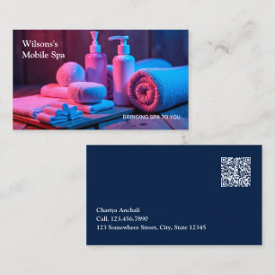 Mobile Spa Massage Therapy Business Card