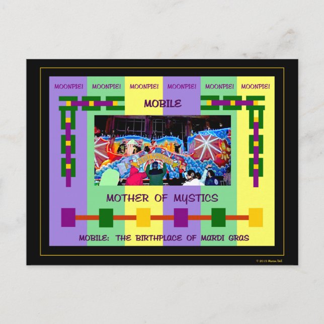 Mobile: The Birthplace of Mardi Gras Postcard (Front)