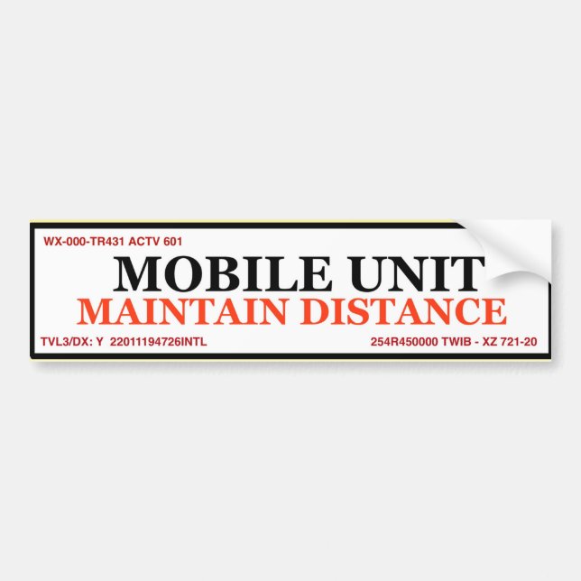 Mobile Unit Bumper Sticker - Tailgate Deterrent (Front)