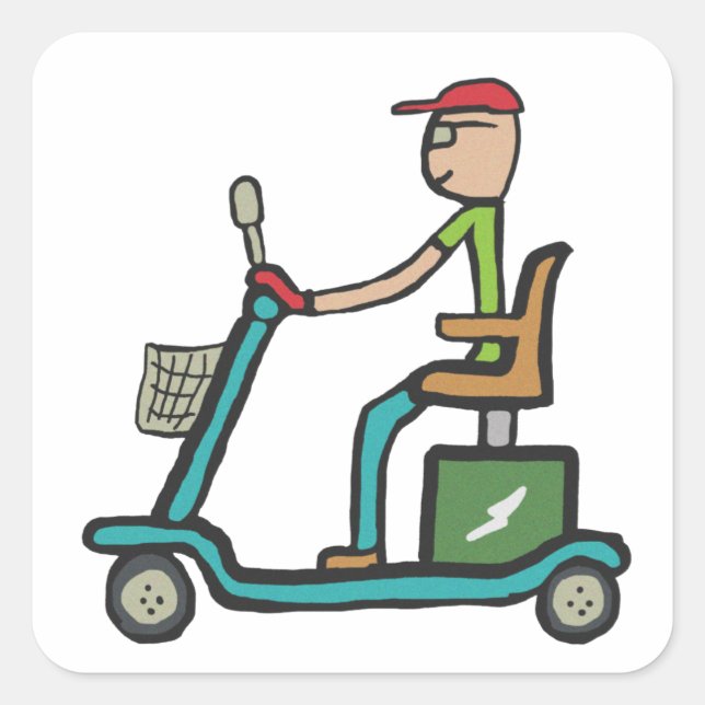 Mobility Scooter Square Sticker (Front)