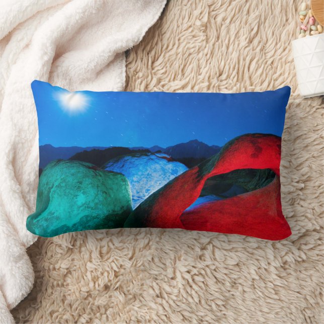 Mobius Arch & Rocks | Alabama Hills, California Lu Lumbar Cushion (Blanket)