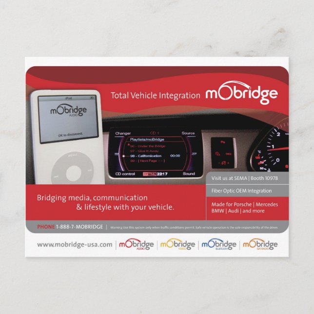 mObridge USA pre-SEMA postcard (Front)